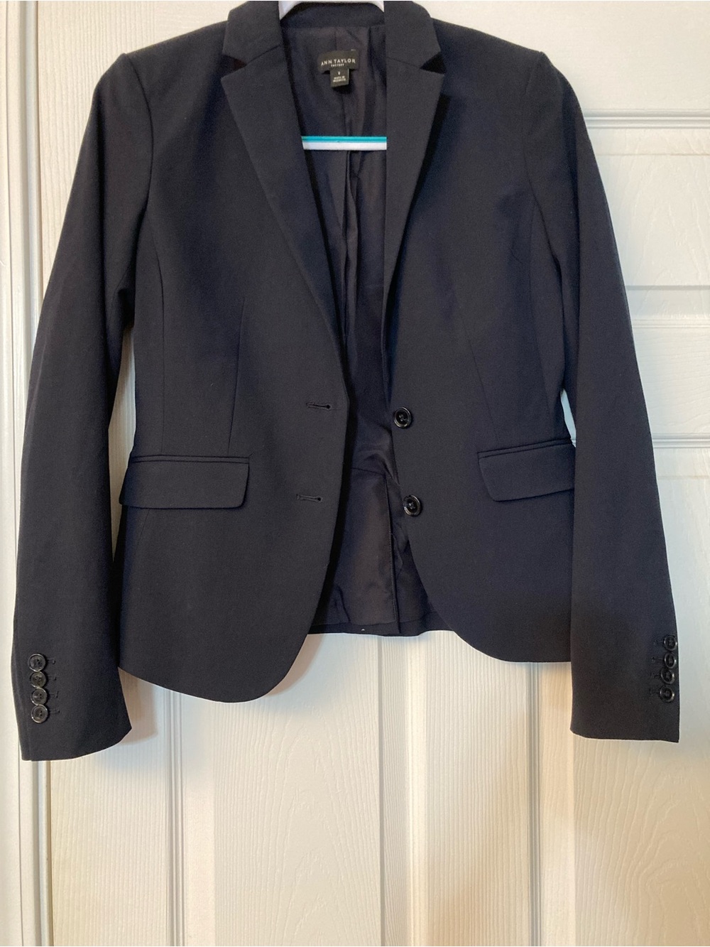 Ann Taylor Black Tailored Blazer with Notch Lapel - Size 0